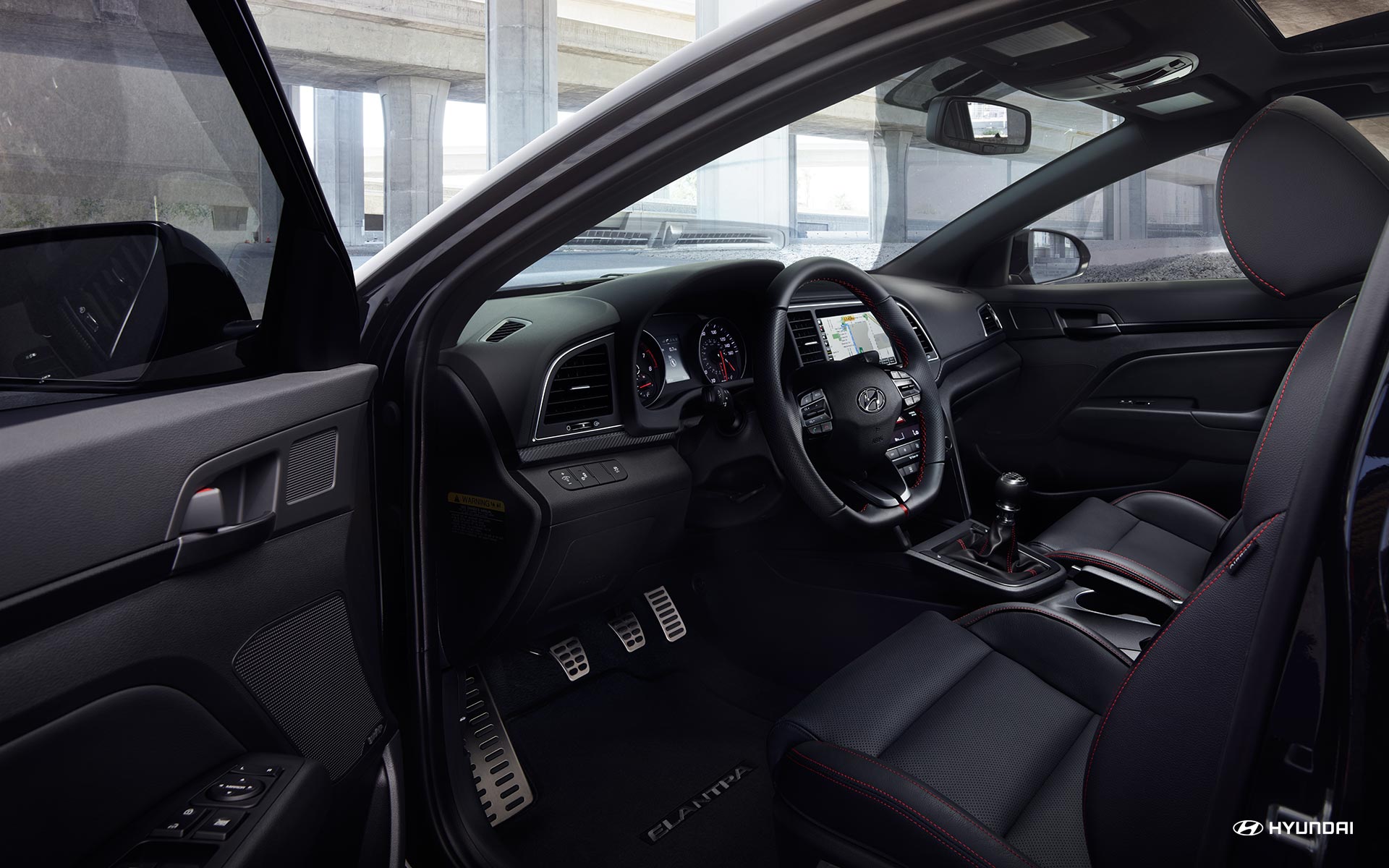 2018 Hyundai Elantra Black Cloth Interior